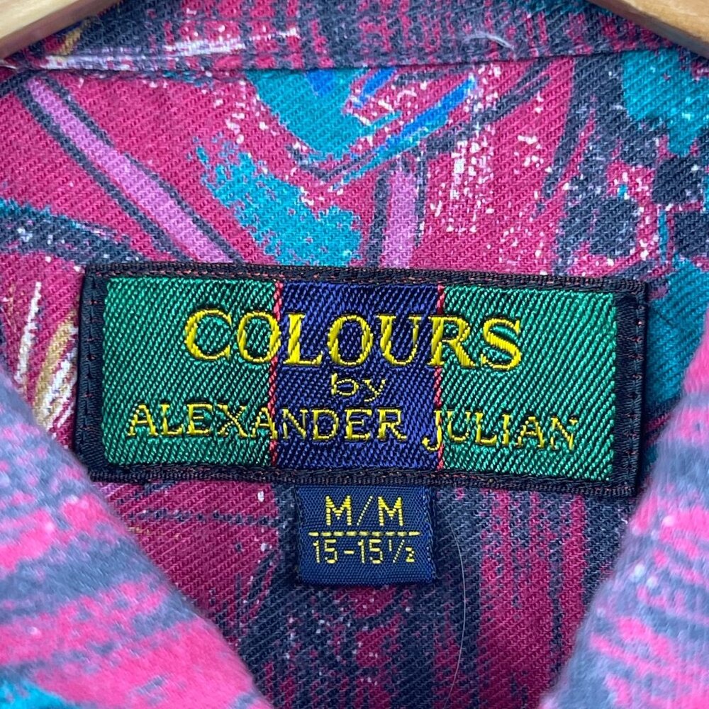 Alexander Julian Vintage Cycling Road Biking Allover Print Flannel Shirt - Picture 9 of 11